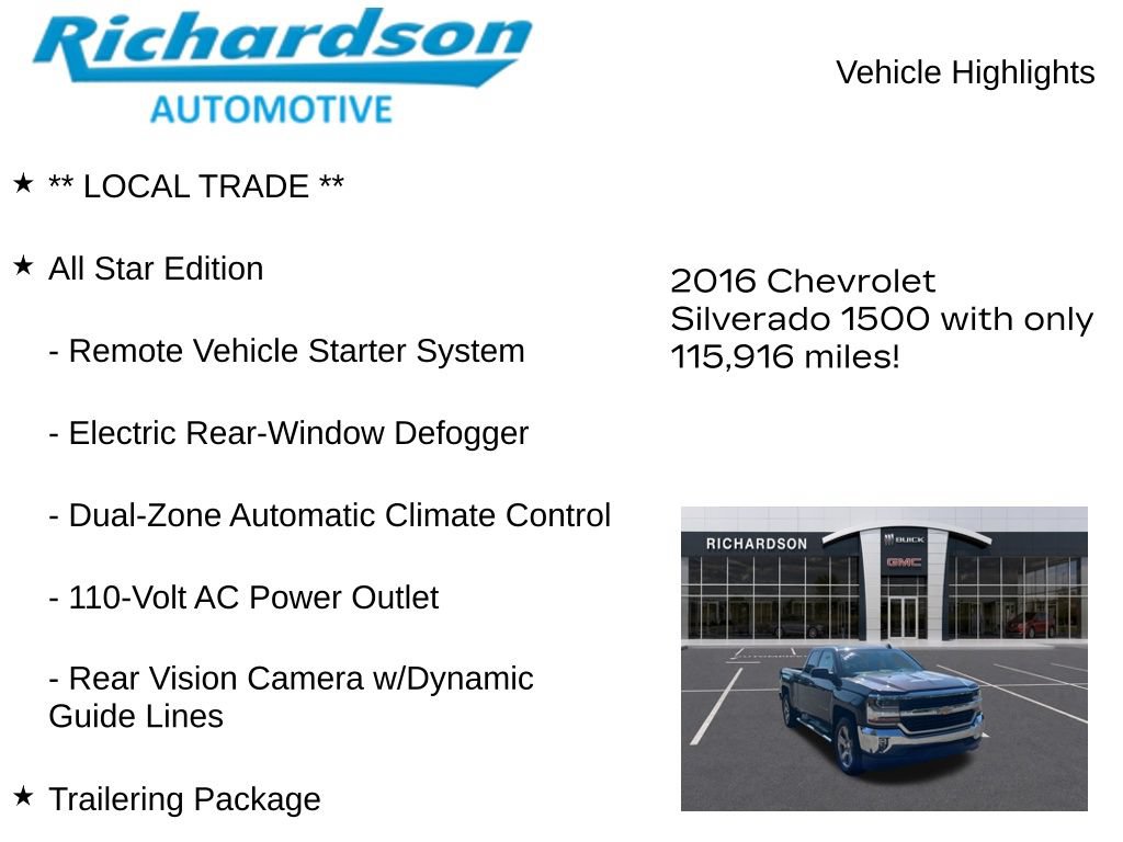 Used 2016 Chevrolet Silverado 1500 LT w/ All Star Edition AWD/4WD image 12