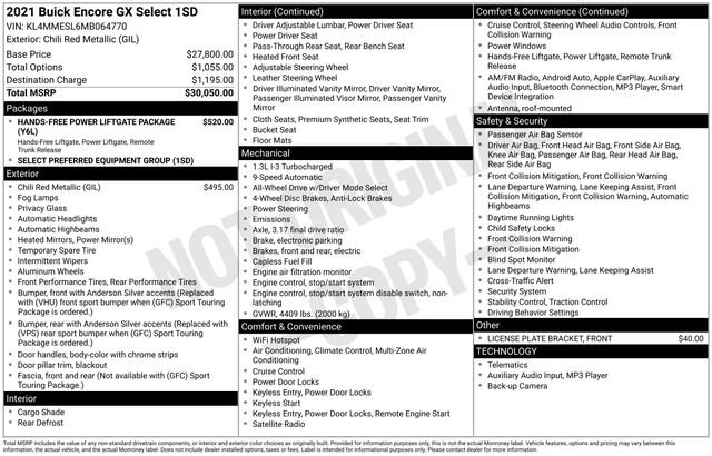 Used 2021 Buick Encore GX Select image 40