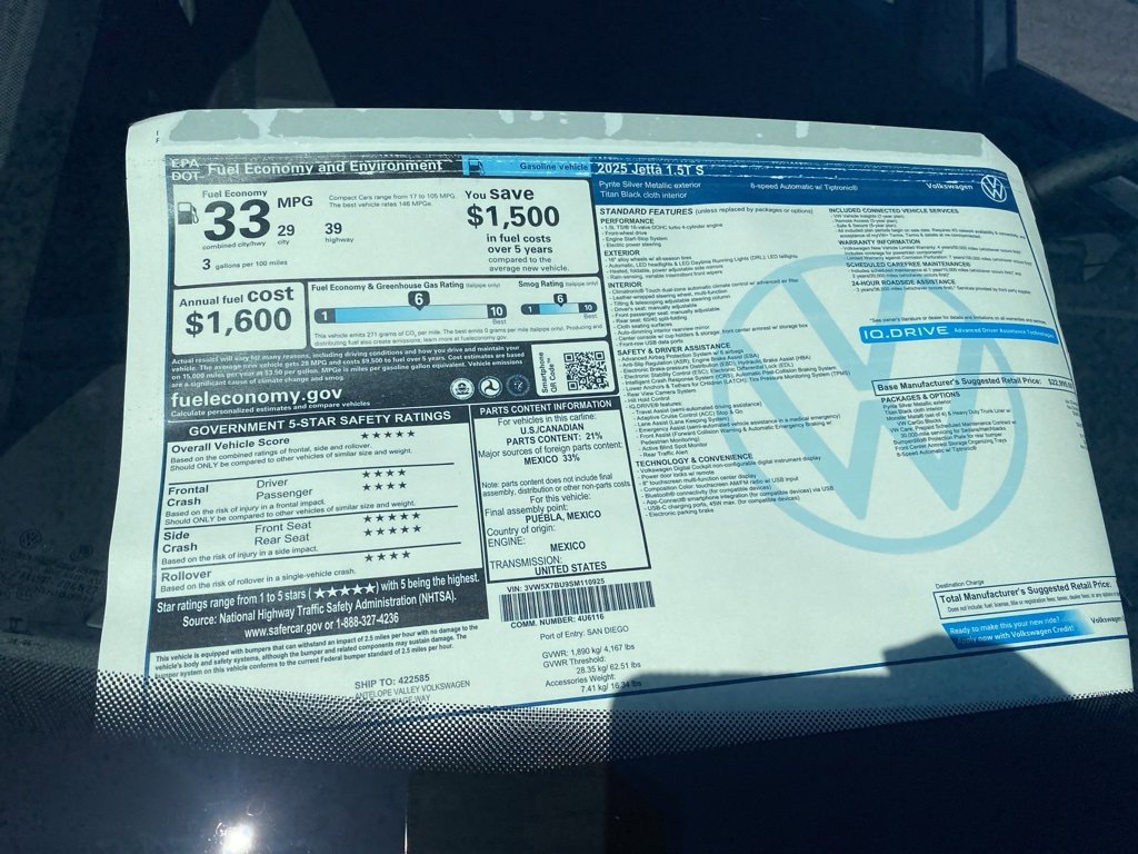 New 2025 Volkswagen Jetta S image 31