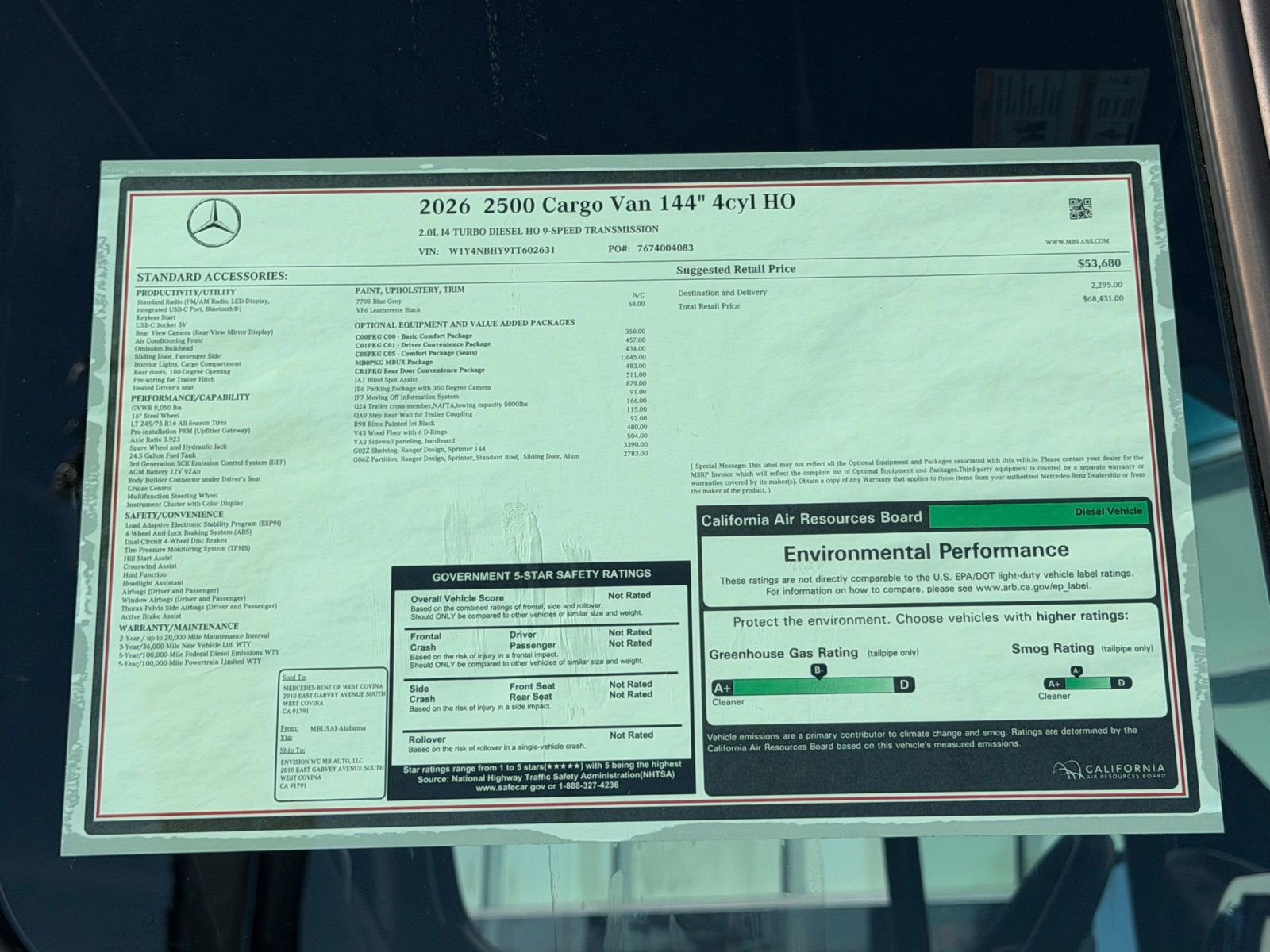 New 2026 Mercedes-Benz Sprinter 144 Cargo image 9