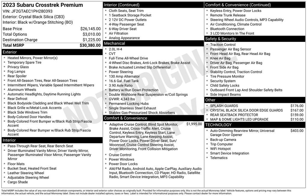 Used 2023 Subaru Crosstrek 2.0i Premium image 4