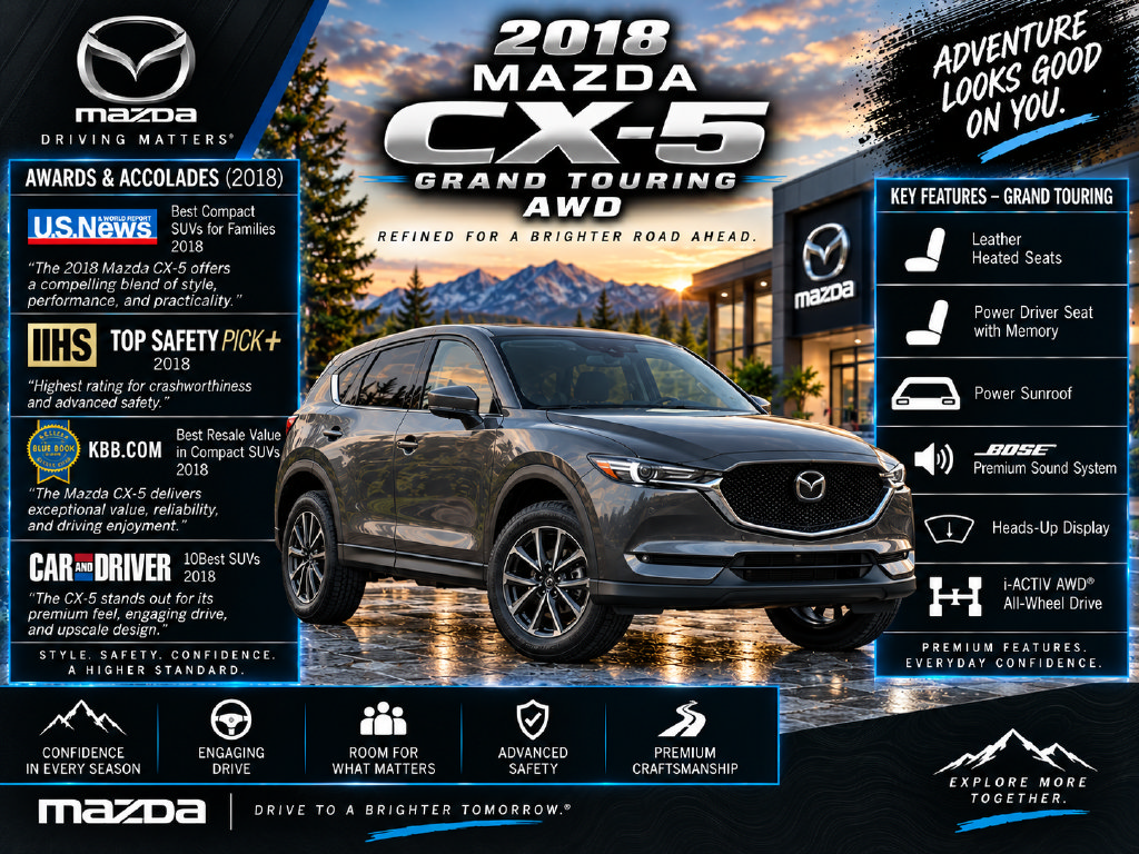 Used 2018 MAZDA CX-5 Grand Touring w/ Premium Package AWD/4WD image 2
