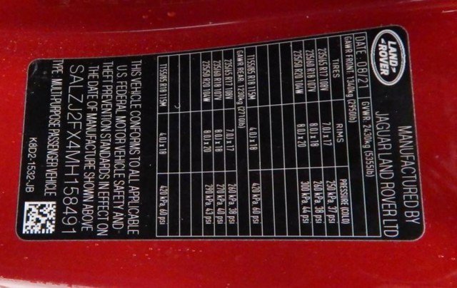 Used 2021 Land Rover Range Rover Evoque S image 14