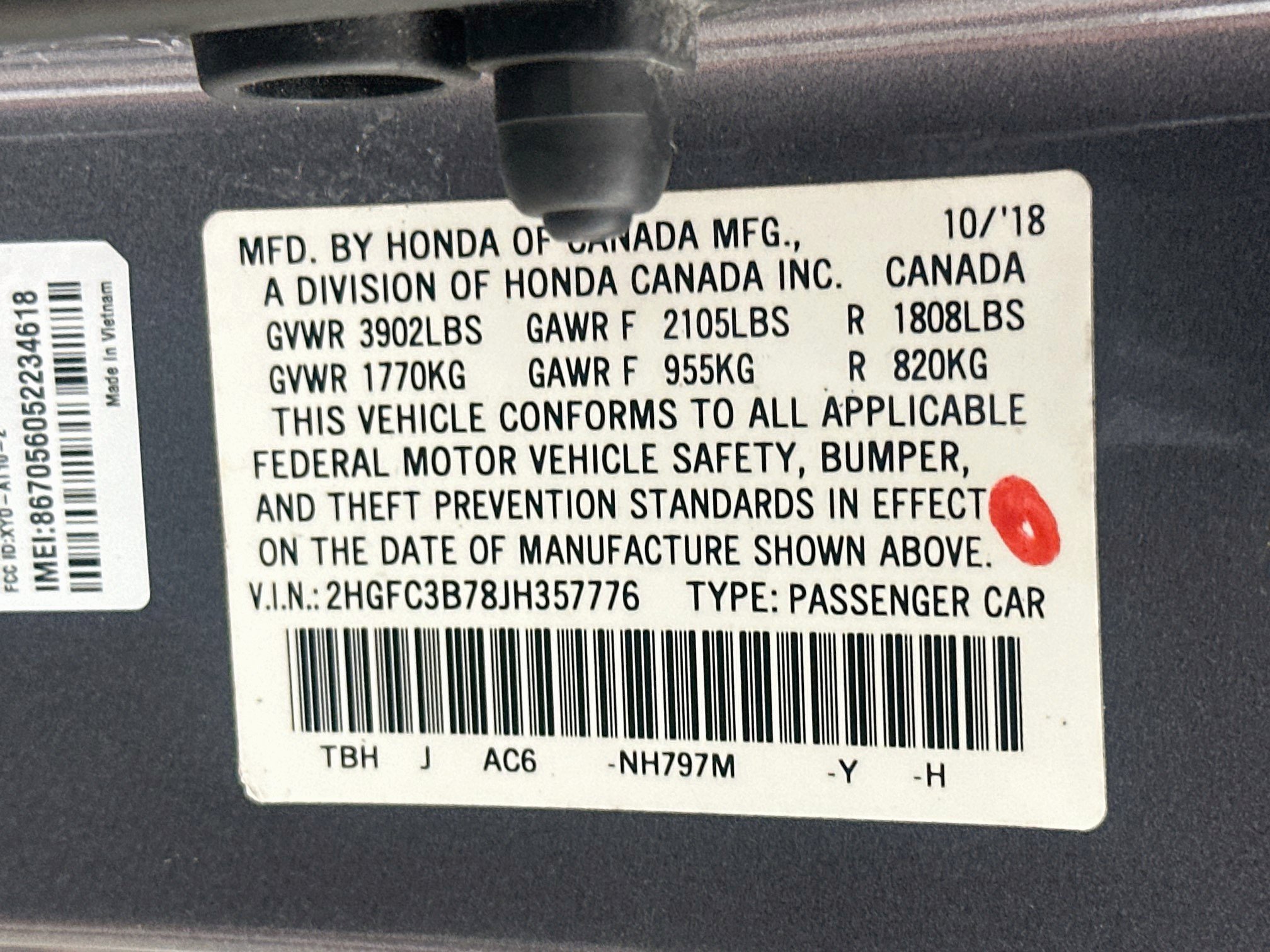 Used 2018 Honda Civic EX-L image 12