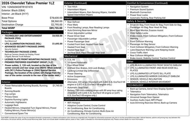 New 2026 Chevrolet Tahoe Premier image 53