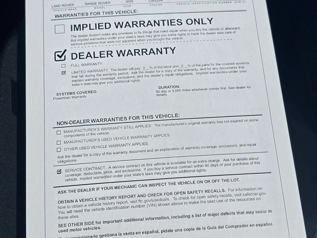 Used 2025 Land Rover Range Rover Long Wheelbase SE AWD/4WD image 46