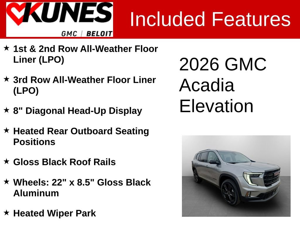 New 2026 GMC Acadia Elevation w/ Black Edition image 3