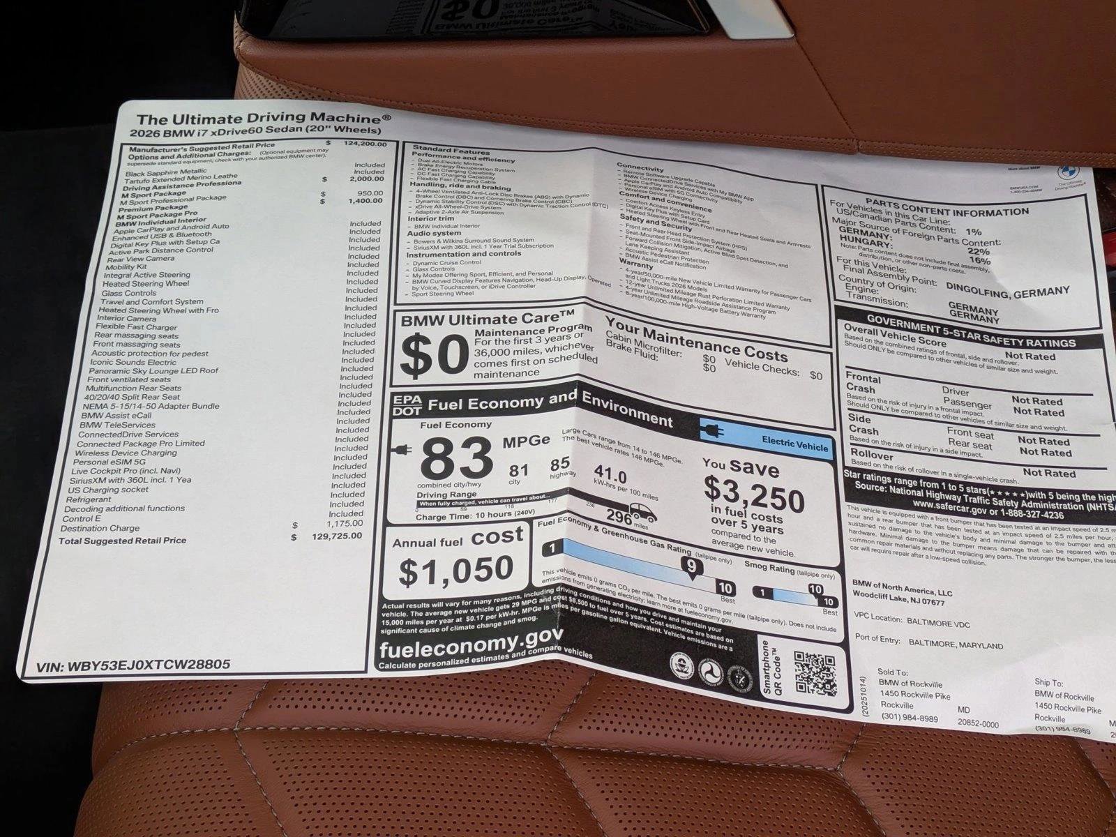 Used 2026 BMW i7 xDrive60 AWD/4WD image 19