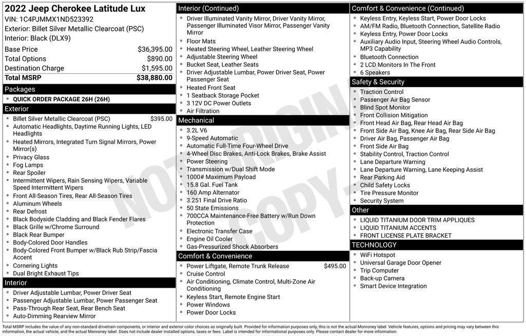 Used 2022 Jeep Cherokee Latitude Lux image 2