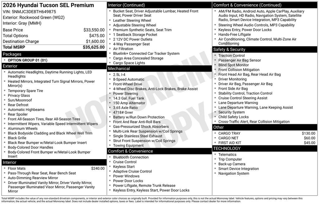 New 2026 Hyundai Tucson SEL