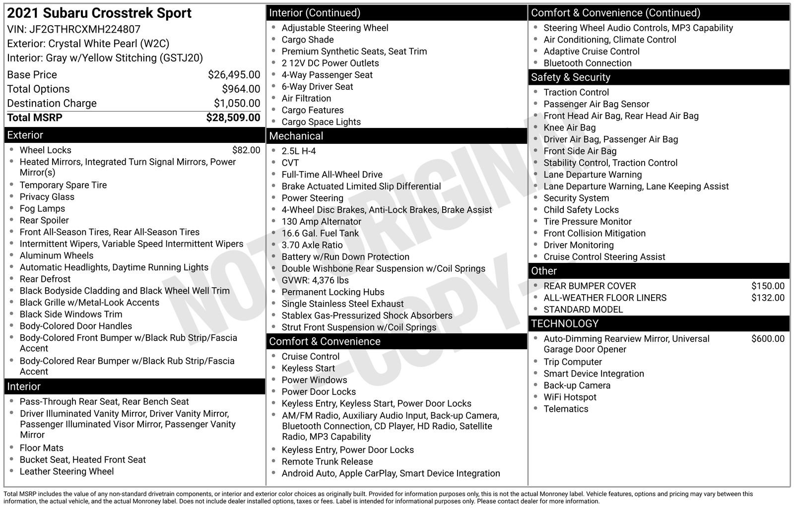 Used 2021 Subaru Crosstrek 2.5i Sport image 21
