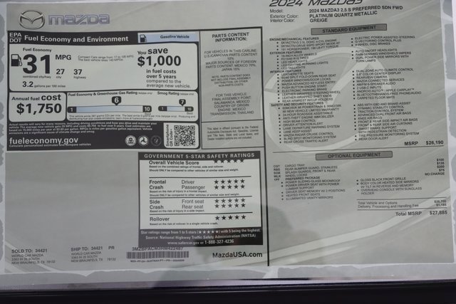 Used 2024 MAZDA MAZDA3 s image 47