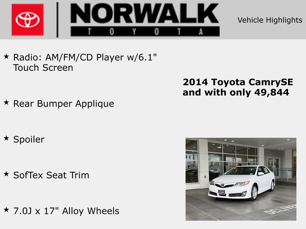 Used 2014 Toyota Camry SE FWD image 10