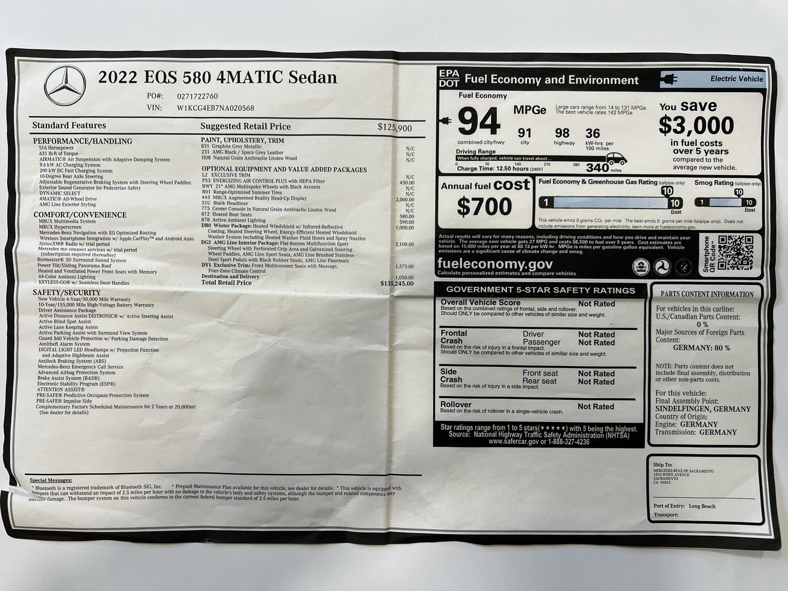 Used 2022 Mercedes-Benz EQS 580 4MATIC Sedan image 30