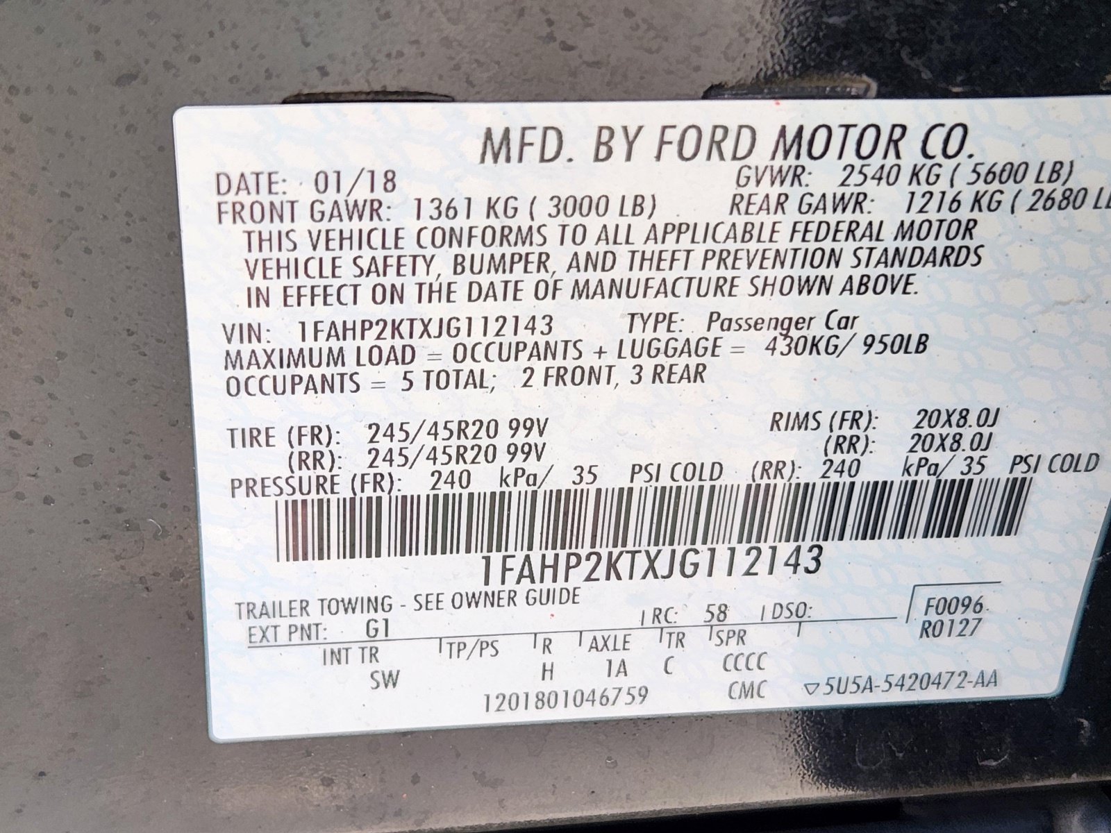 Used 2018 Ford Taurus SHO w/ Driver Assist Package AWD/4WD image 23