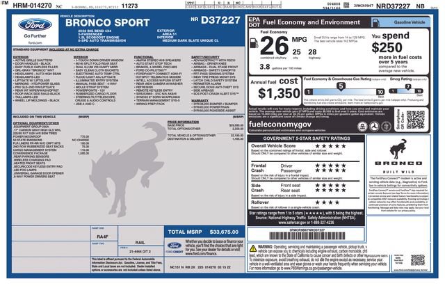 Used 2022 Ford Bronco Sport Big Bend w/ Convenience Package AWD/4WD image 39