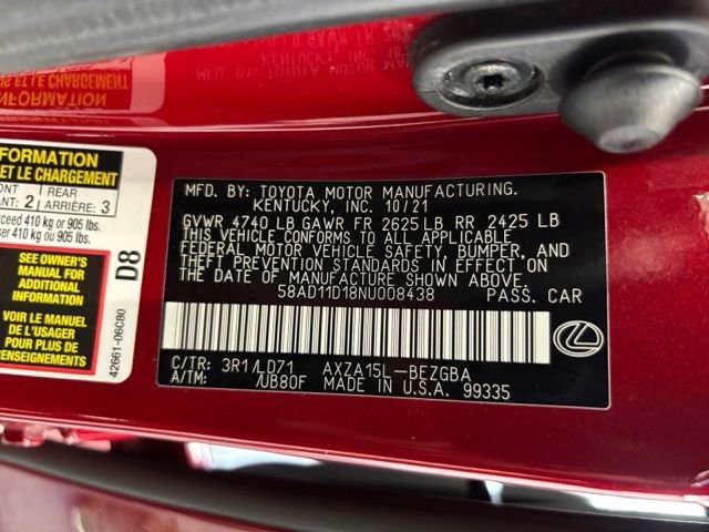 Used 2022 Lexus ES 250 w/ Premium Package AWD/4WD image 35