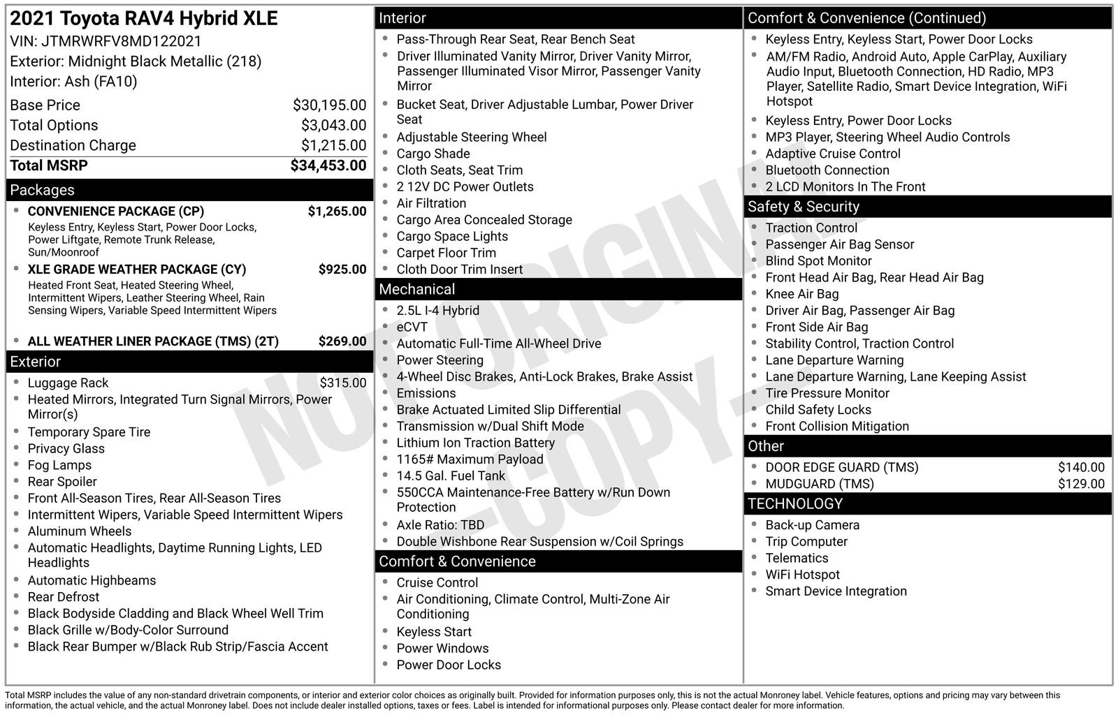 Used 2021 Toyota RAV4 XLE w/ Convenience Package AWD/4WD image 10