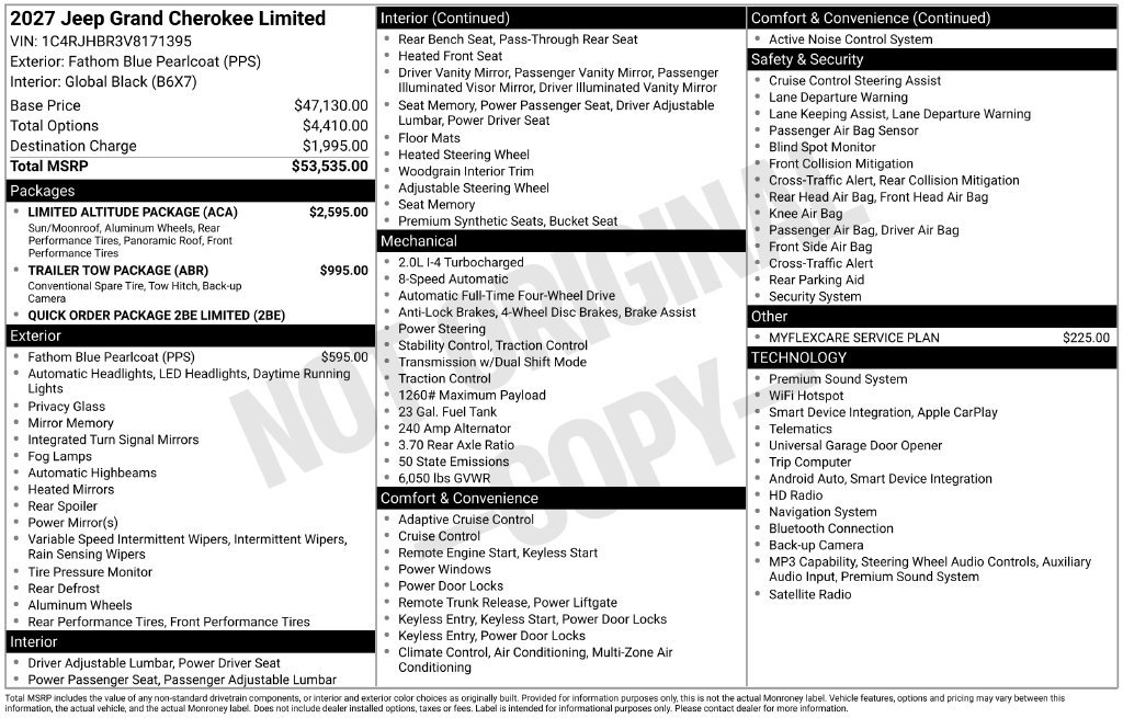 New 2027 Jeep Grand Cherokee Limited w/ Limited Altitude Package AWD/4WD image 27