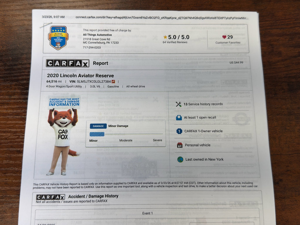 Used 2020 Lincoln Aviator Reserve w/ Equipment Group 201A AWD/4WD image 42