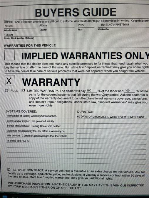 Used 2022 Nissan Altima 2.5 SR image 10