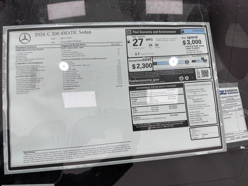 New 2026 Mercedes-Benz C 300 4MATIC Sedan image 4