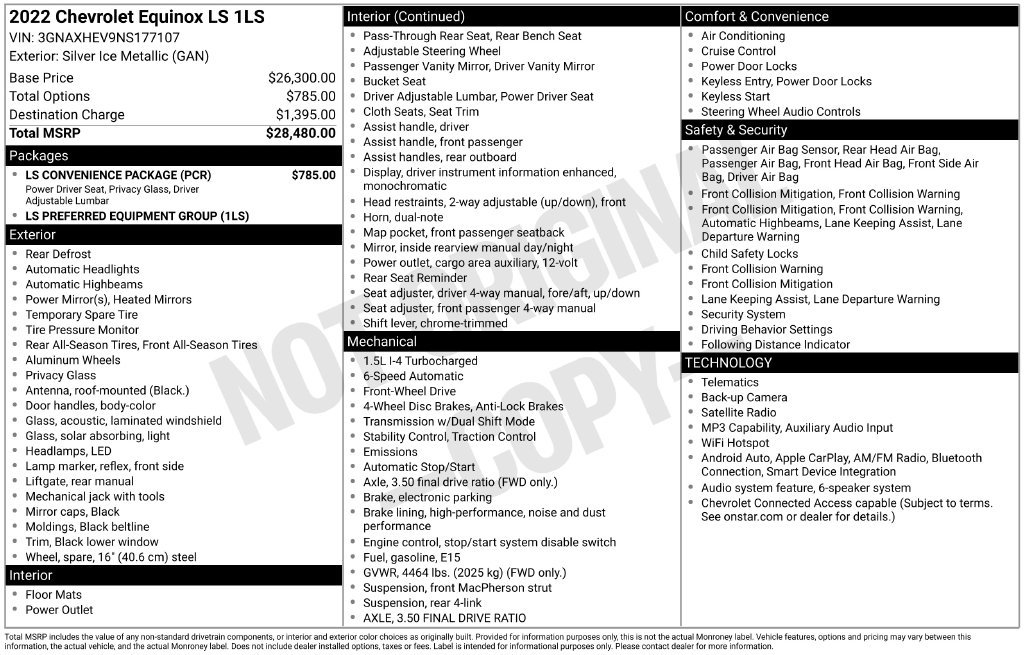 Used 2022 Chevrolet Equinox LS w/ LS Convenience Package FWD image 33