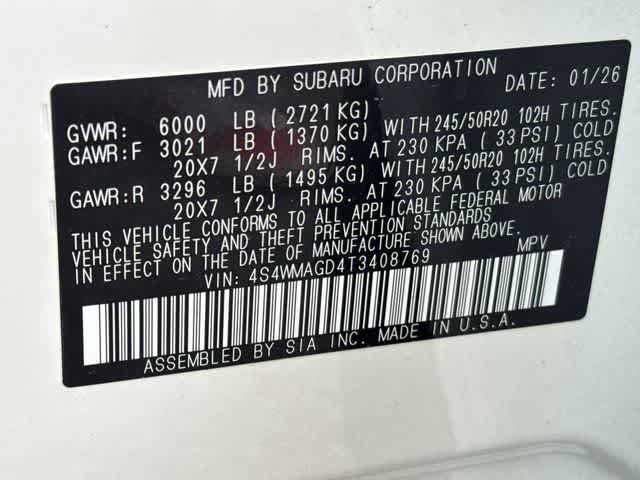 Used 2026 Subaru Ascent Limited AWD/4WD image 33