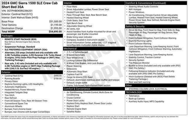 Used 2024 GMC Sierra 1500 SLE RWD image 20