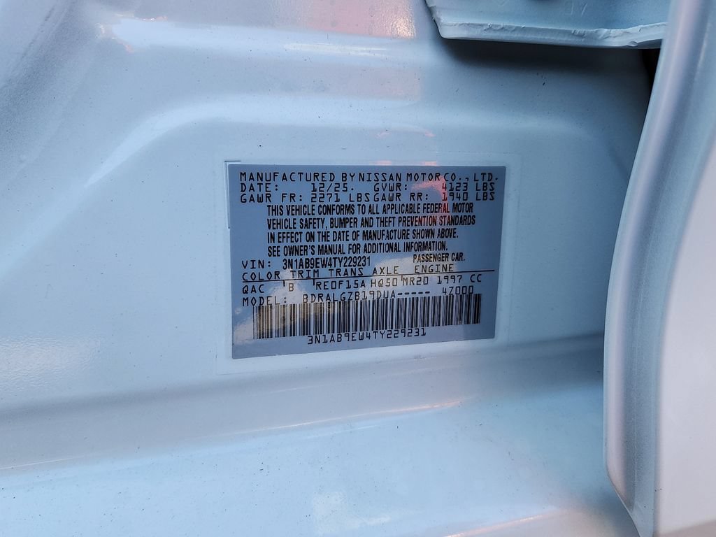 New 2026 Nissan Sentra SL w/ Floor Mat Package FWD image 10