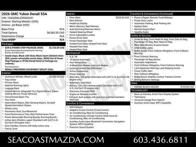 Used 2026 GMC Yukon Denali w/ Sun & Power Step Package AWD/4WD image 40