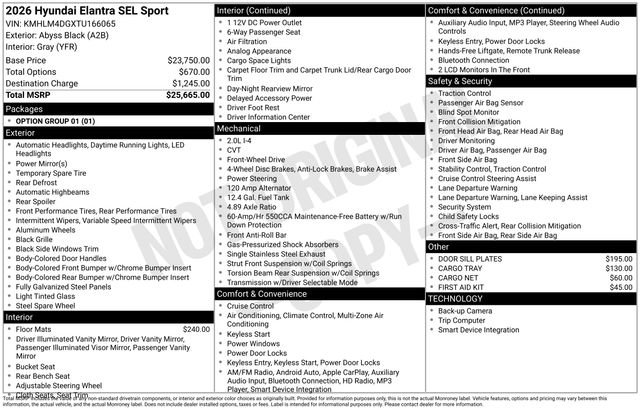 New 2026 Hyundai Elantra Sport FWD image 27