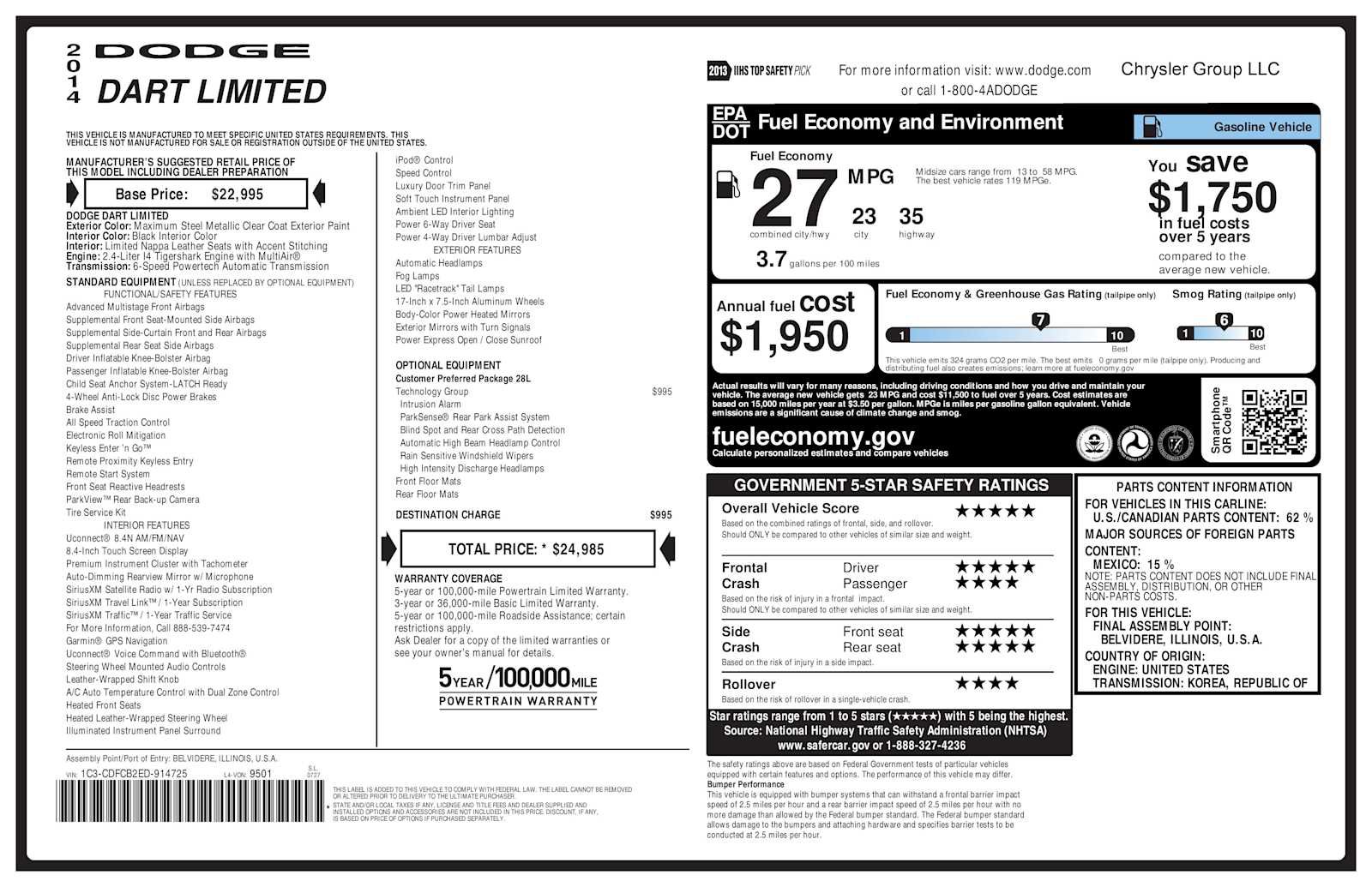 Used 2014 Dodge Dart Limited w/ Technology Group image 34