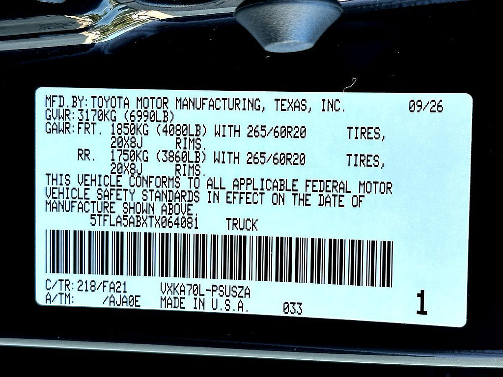 New 2026 Toyota Tundra SR5 w/ SX Package RWD image 24