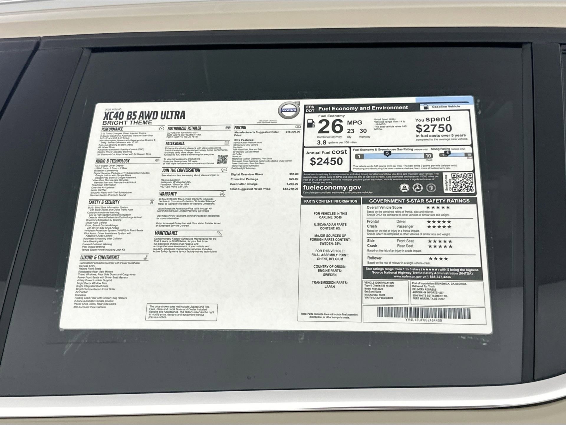 New 2025 Volvo XC40 B5 Ultra w/ Protection Package Premier image 22