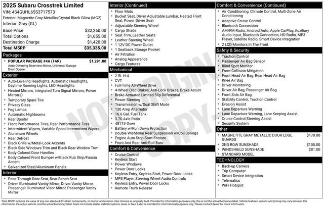 Used 2025 Subaru Crosstrek 2.5i Limited w/ Popular Package #4A image 32