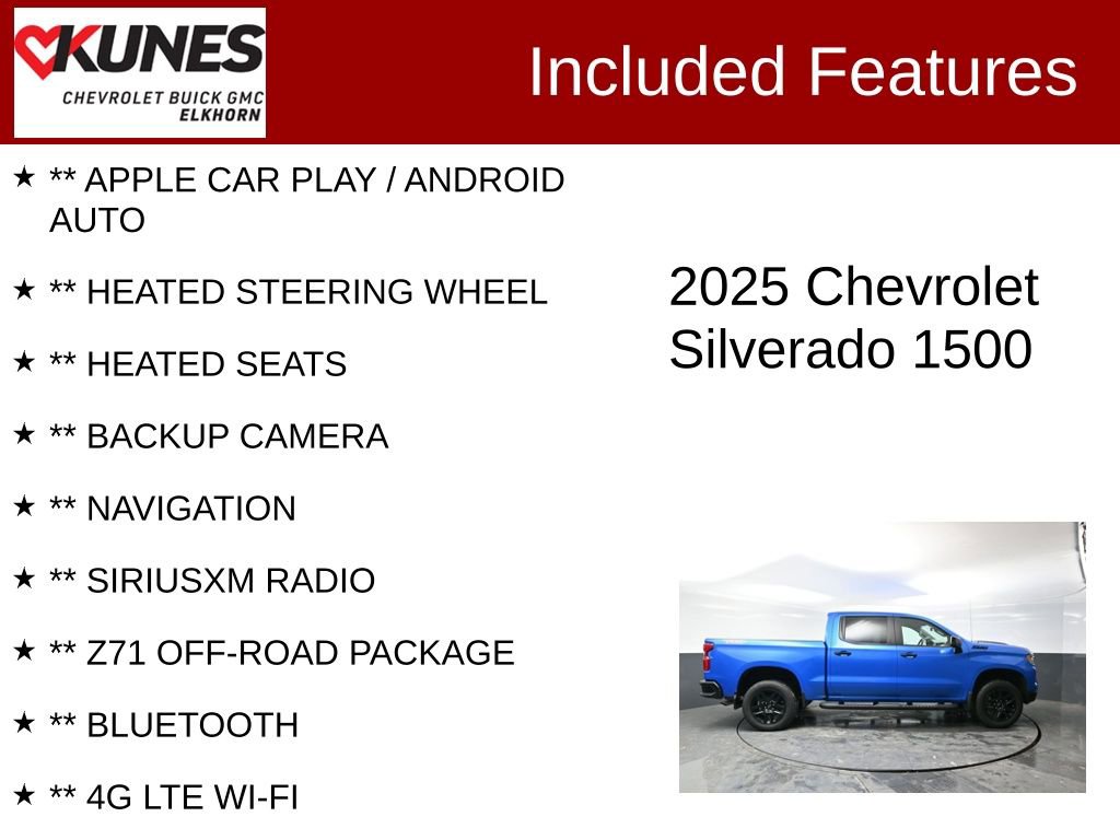 Used 2025 Chevrolet Silverado 1500 LT Trail Boss w/ LPO, Dark Essentials Package image 2