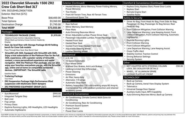 Certified 2022 Chevrolet Silverado 1500 ZR2 w/ Technology Package AWD/4WD image 41