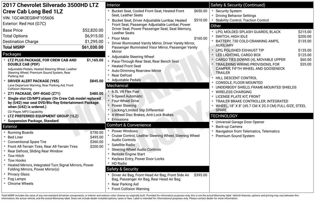 Certified 2017 Chevrolet Silverado 3500 LTZ AWD/4WD image 48