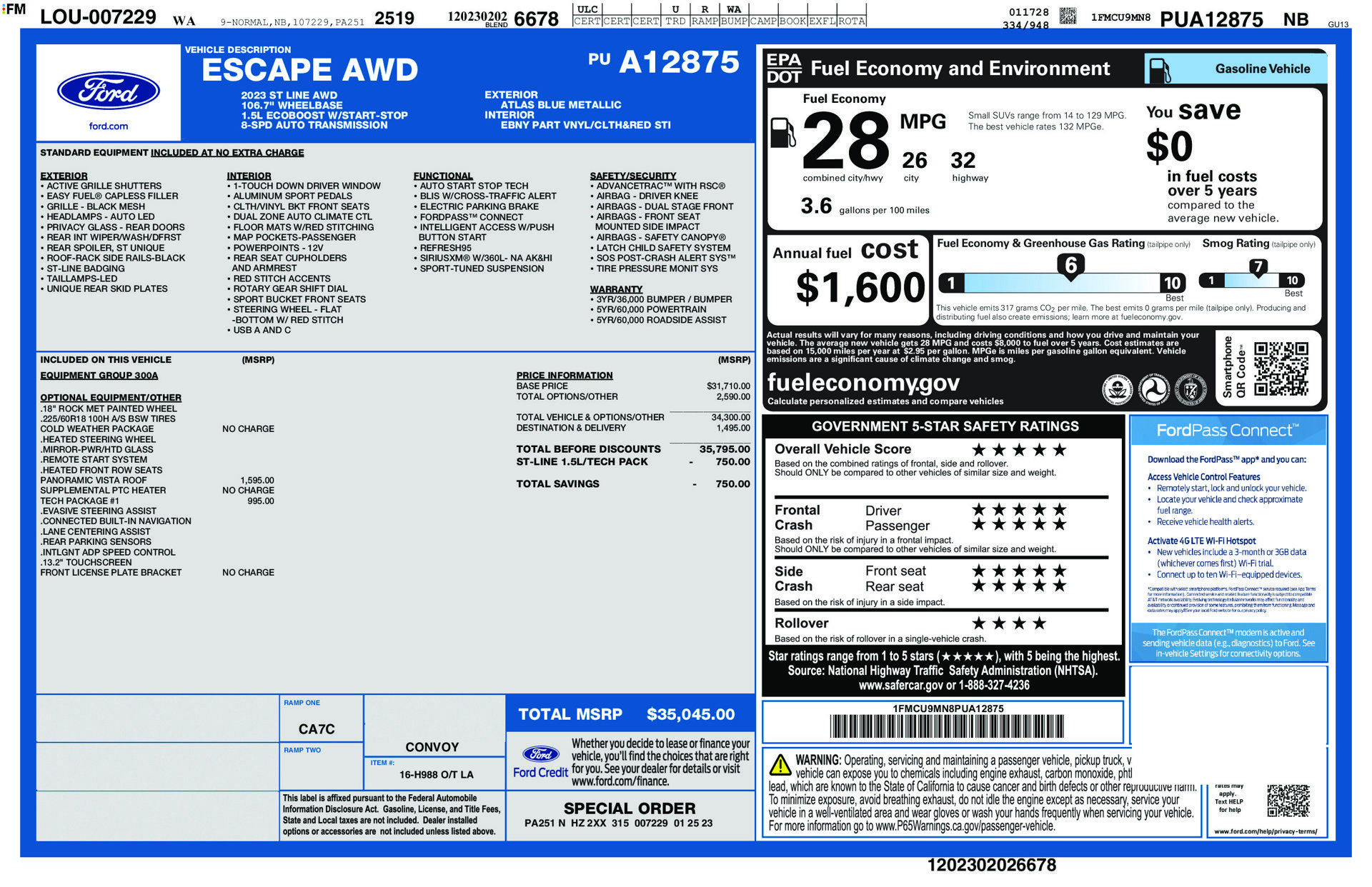 Used 2023 Ford Escape ST-Line w/ Tech Pack #1 AWD/4WD image 14