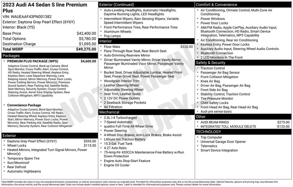 Certified 2023 Audi A4 2.0T Premium Plus w/ Premium Plus Package AWD/4WD image 42