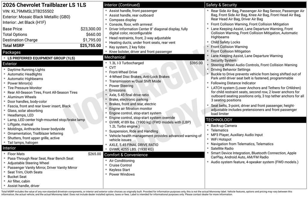 New 2026 Chevrolet TrailBlazer LS FWD image 10