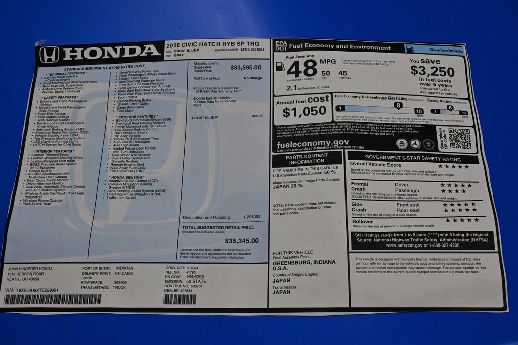 New 2026 Honda Civic Sport Touring image 37