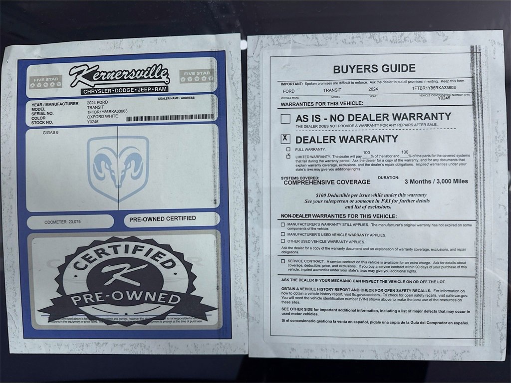 Used 2024 Ford Transit 250 Low Roof w/ Exterior Upgrade Package image 36