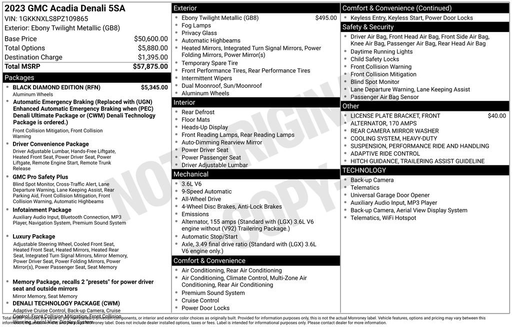 Used 2023 GMC Acadia Denali w/ Black Diamond Edition image 13
