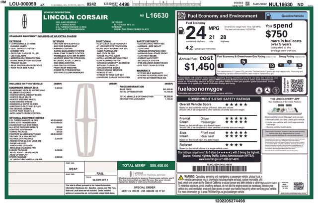 Used 2022 Lincoln Corsair Reserve w/ Equipment Group 201A image 27