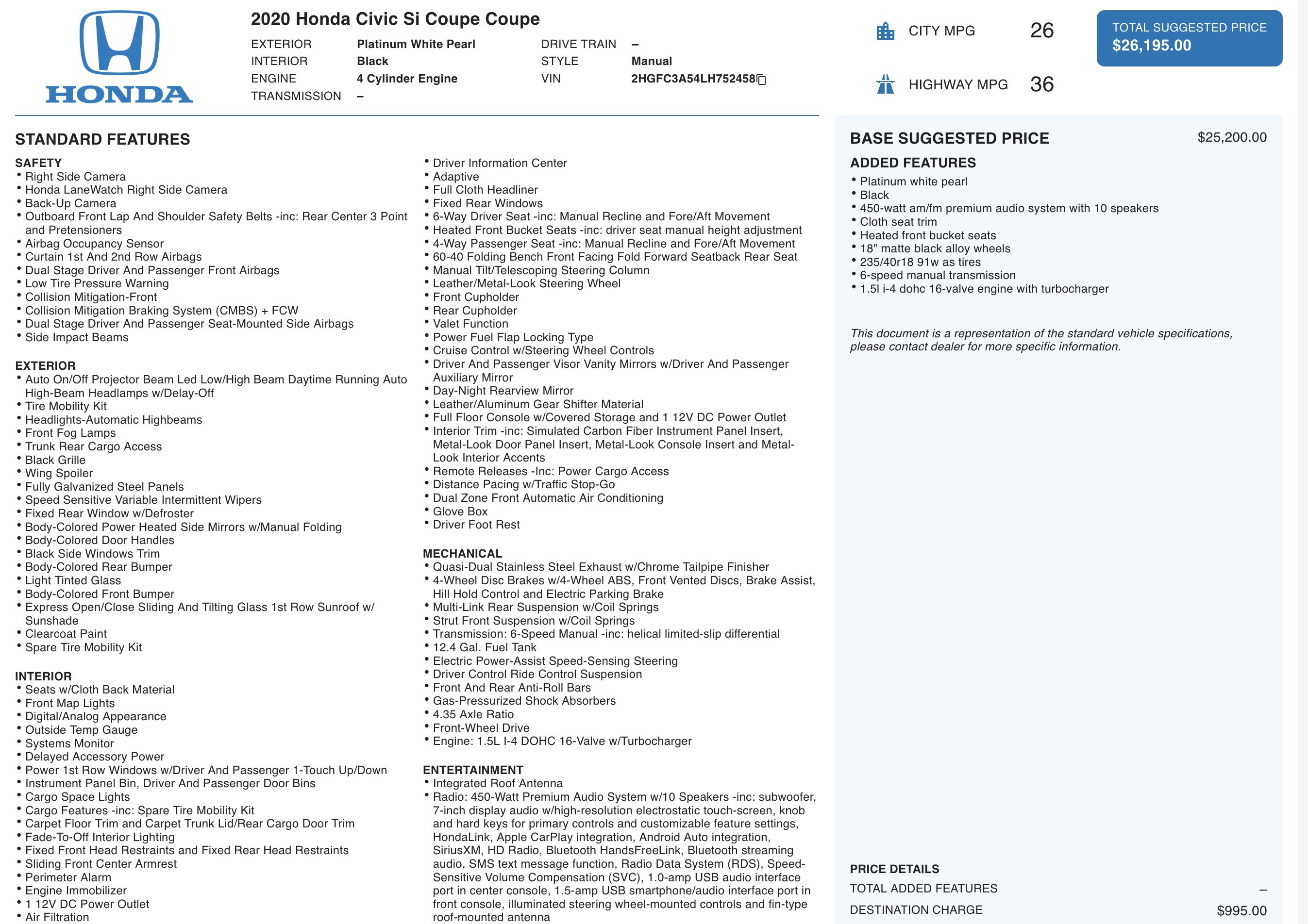 Used 2020 Honda Civic Si image 2