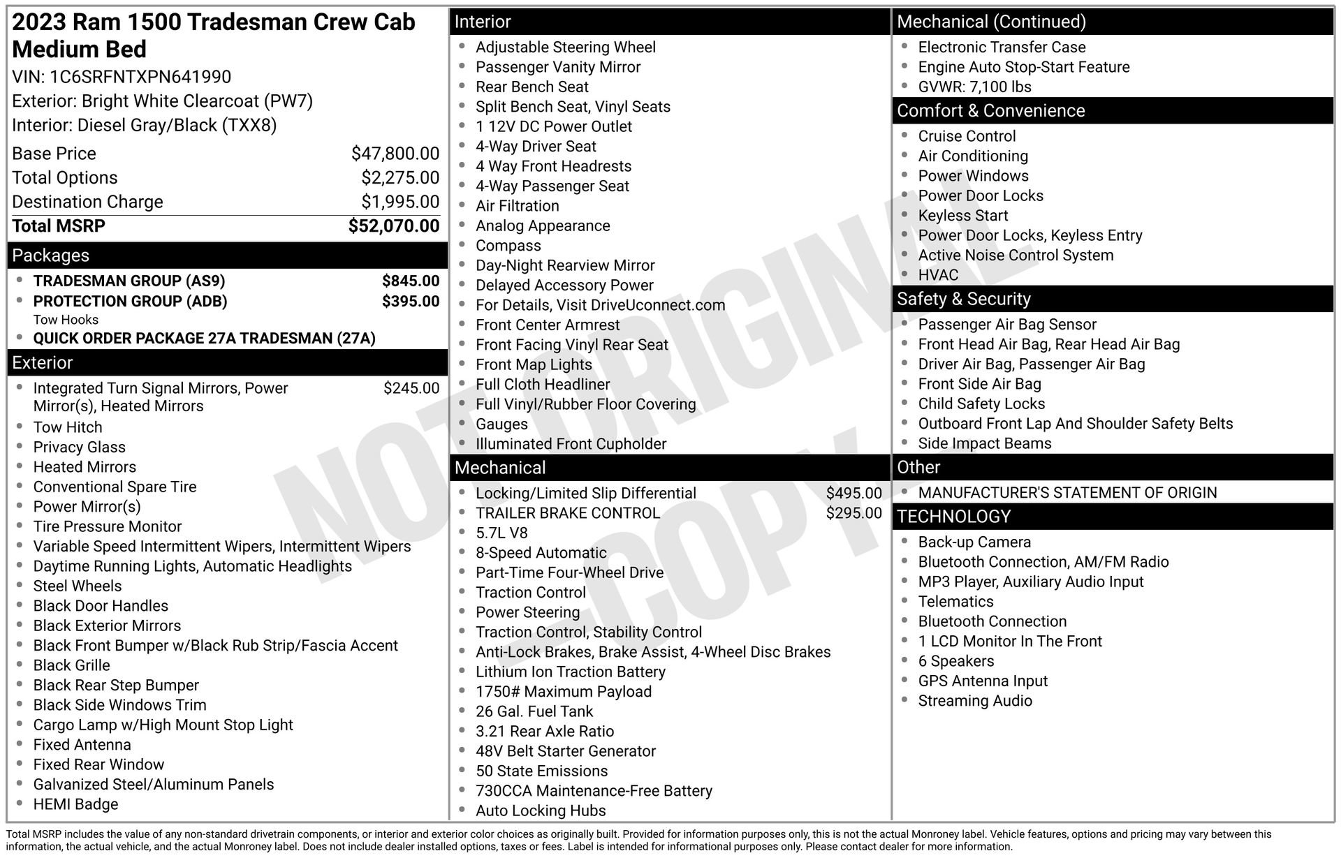Used 2023 RAM 1500 Tradesman w/ Tradesman Group AWD/4WD image 3