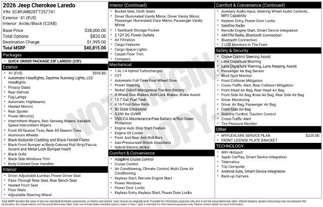 New 2026 Jeep Cherokee Laredo AWD/4WD image 35