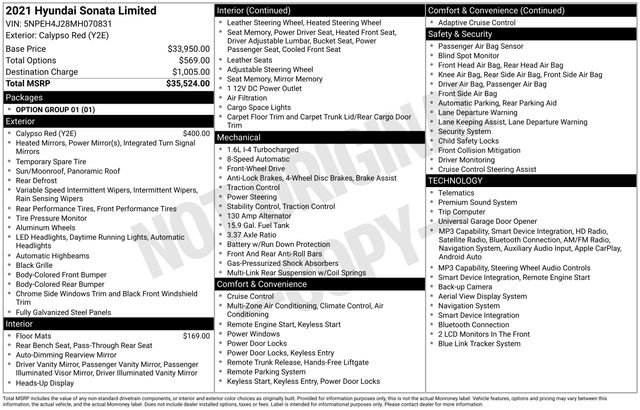 Used 2021 Hyundai Sonata Limited FWD image 34